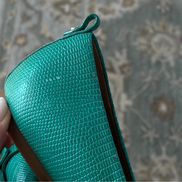 Tory Burch Mini Miller Flat Micro Tejus Green 8.5 - Picture 9 of 11